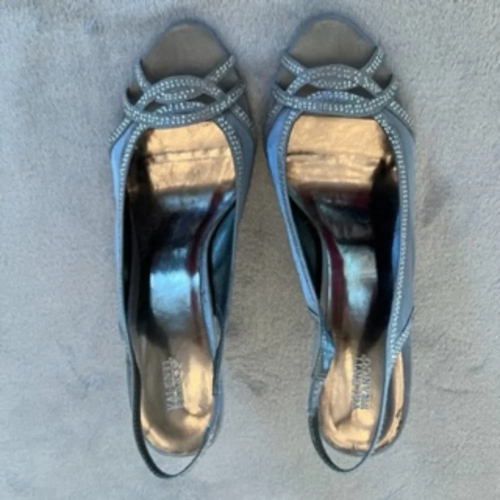 Valenti Franco Women's High Heels Sequin 10 Gray